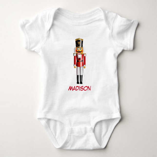 Customised Nutcracker Toy Soldier Cartoon Baby Bodysuit (Front)