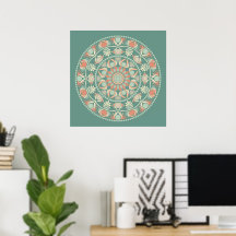 Customised Ornate Retro Sage and Sand Mandala
