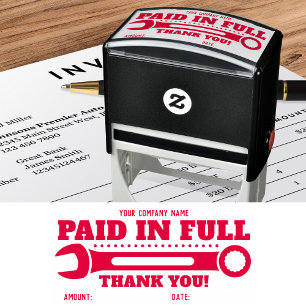 Customised Paid in Full Thank you! WRENCH Self-ink Self-inking Stamp