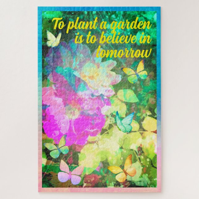 Customised Pastel Abstract Rose Garden  Jigsaw Puzzle (Vertical)