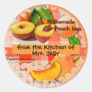 Customised Peach Jam Classic Round Sticker