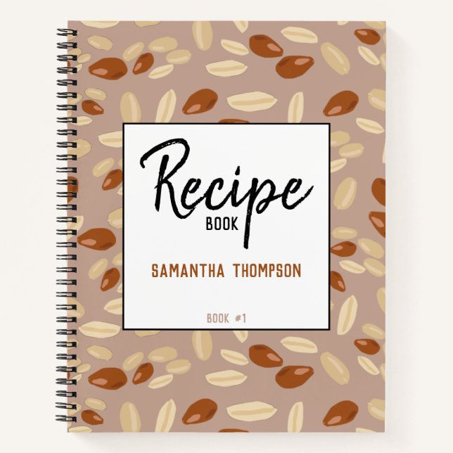 Customised Peanuts Pattern Recipes Blank Cookbook Notebook (Front)