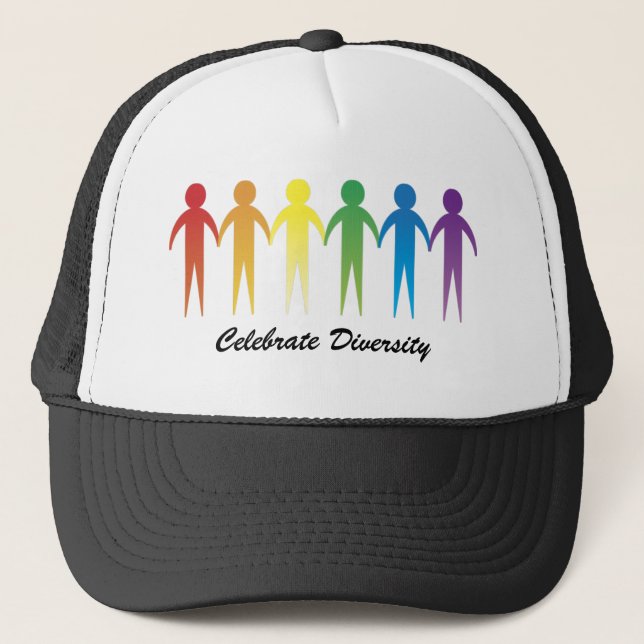 Customised, Personalised Rainbow Diversity Hats (Front)