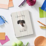 Customised Pet Dog Cat  iPad Air Cover<br><div class="desc">Design features the cutest little Dashshund in a hanging blanket.  Ideal gift idea for yourself or others for any special occasion.</div>