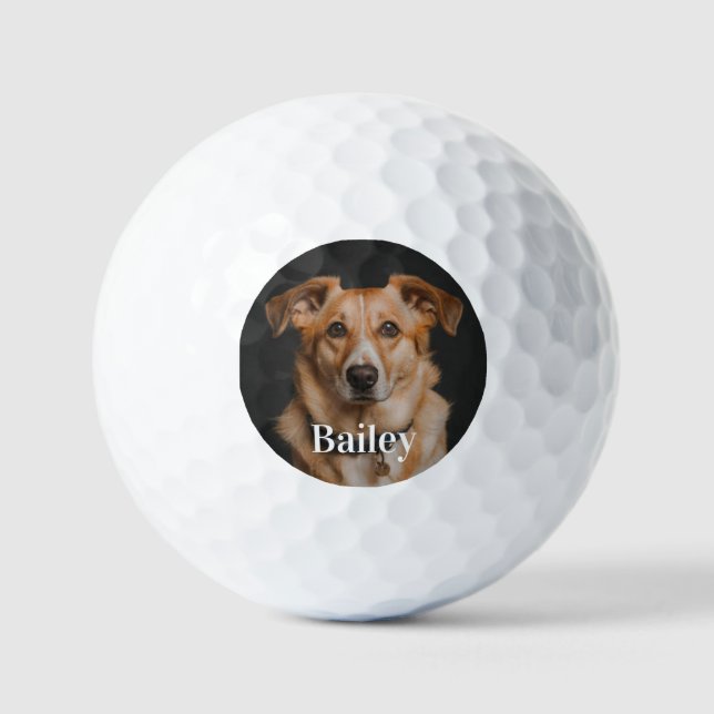 Customised pet dog photo modern personalised golf  golf balls (Front)