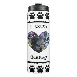 Customised Pet Photo and Paw Print Thermal Tumbler