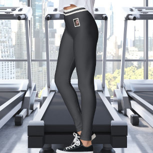 Customised Pet Photo Text Cute Warm Neutral Caviar Leggings