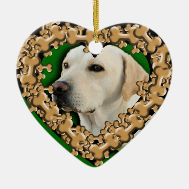 Customised Pet Photo with Dog Bones Ornament (Front)
