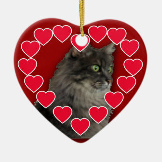 Customised Pet Photo with Hearts Ornament