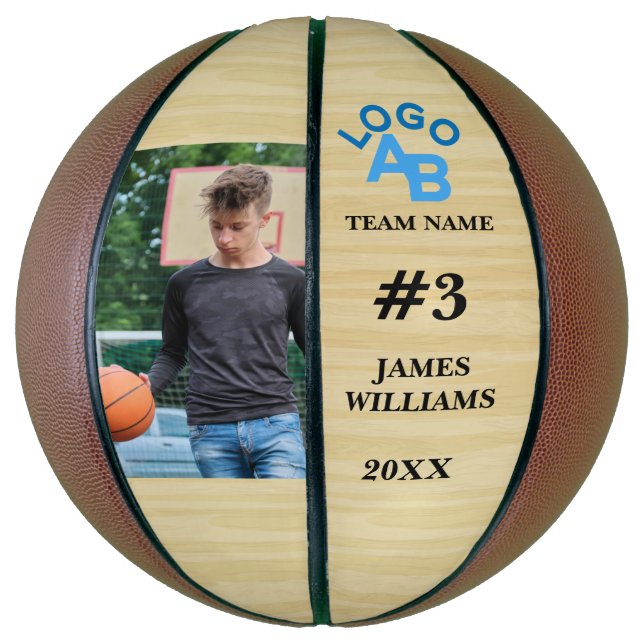 Customised Photo and name gift Basketball (Vertical)