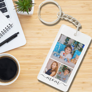Customised Photo and Text Photo Collage Family Key Ring