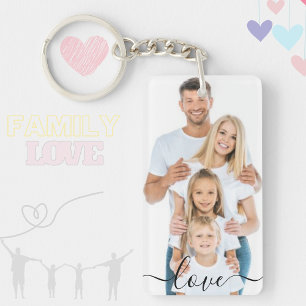 customised Photo and Text Photo Collage family Key Ring