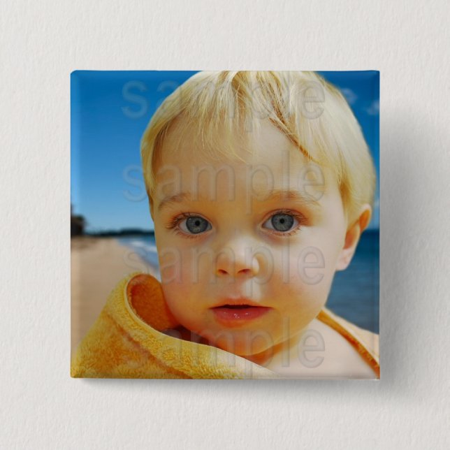 Customised Photo Birthday Button (Front)