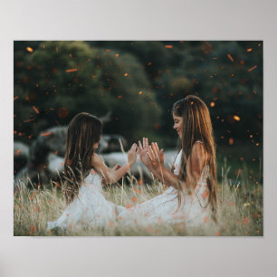 Customised Photo Bokeh Sparkles Overlay Whimsical Poster