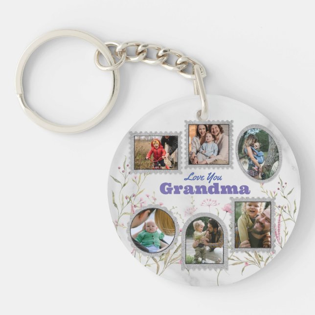 Customised Photo Collage and Memorable Quote Key Ring (Front)