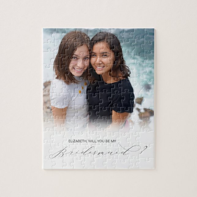 Customised Photo Will You Be My Bridesmaid Jigsaw Puzzle (Vertical)