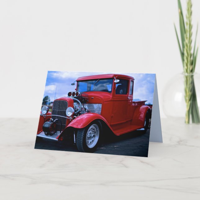 customised pickup truck greeting card (Front)