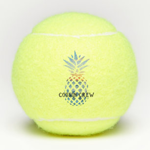 Customised Pineapple Tropical Family Vacation Tennis Balls