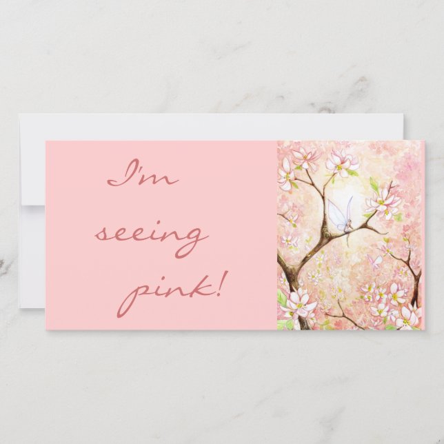 Customised 'Pink Blossom View' Photo Card (Front)