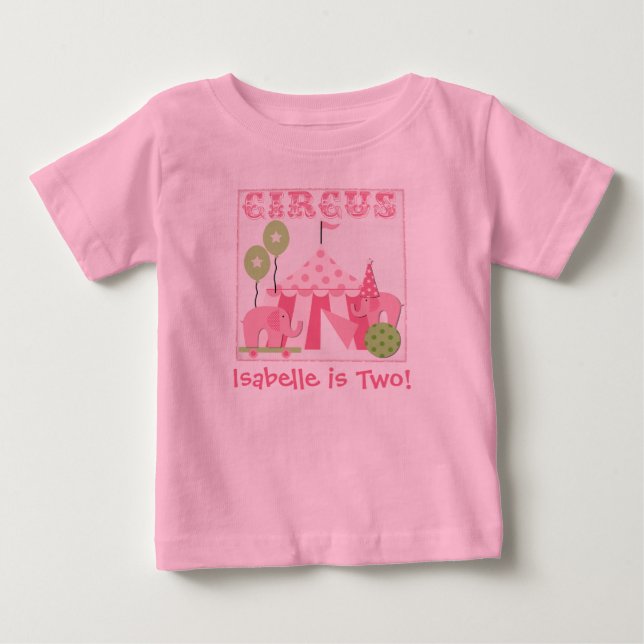 Customised Pink Step Right Up Circus Tshirt (Front)