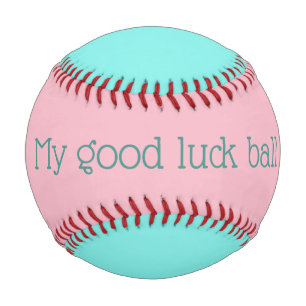 Customised Pink Turquoise My Good Luck Baseball