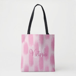 Customised Pink Watercolor Abstract Modern Trendy Tote Bag