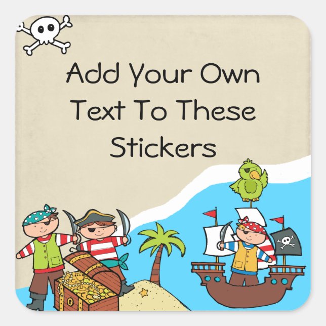 Customised Pirate Party Pirates Stickers (Front)
