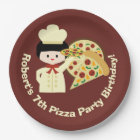 Customised Pizza Party Happy Birthday Paper Plates