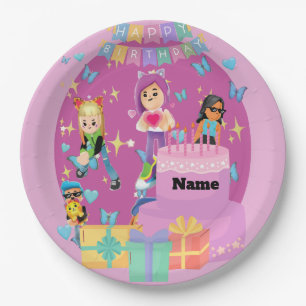 Customised PKXD Style Happy Birthday Paper Plate