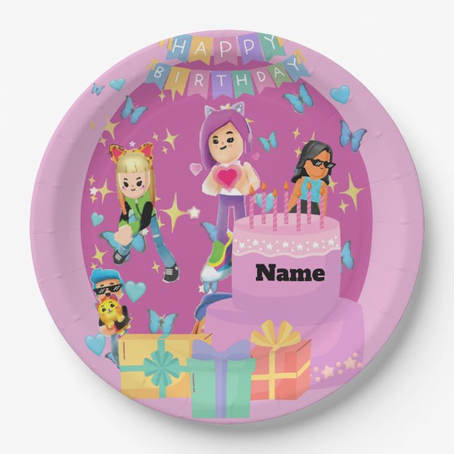 Customised PKXD Style Happy Birthday Paper Plate (Front)