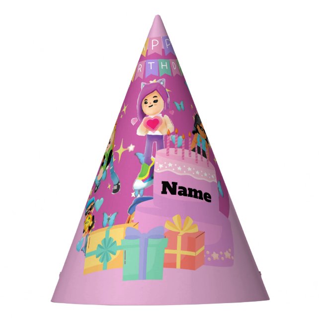 Customised PKXD Style Happy Birthday  Party Hat (Front)