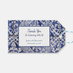 Customised Portuguese Tiles - Azulejo Floral Gift Tags