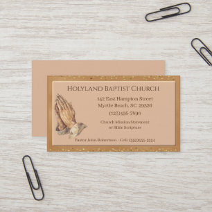 Customised  Praying Hands Church Business Cards