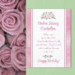 Customised, pretty pink birthday card<br><div class="desc">Custom card for a special birthday</div>