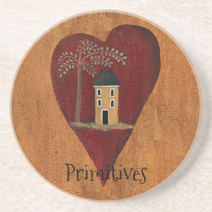 Customised Primitive Heart Coaster