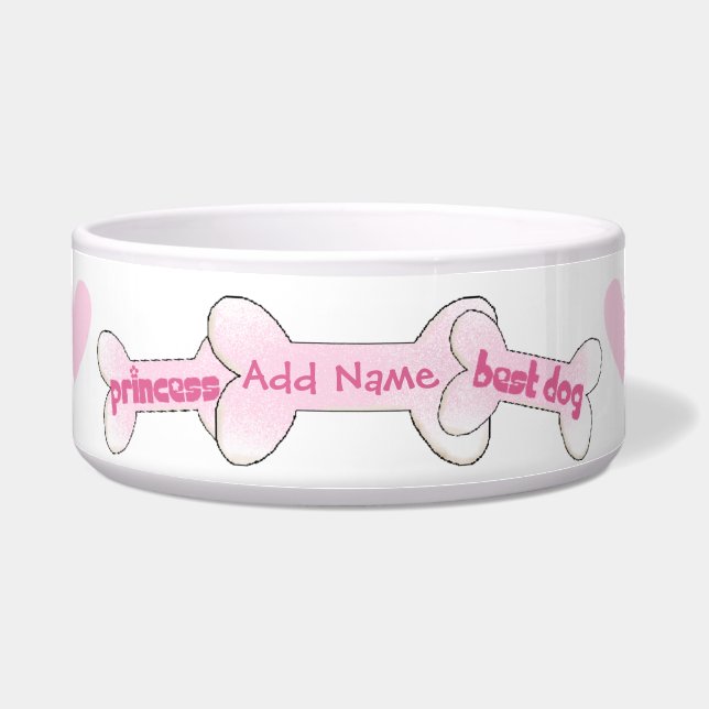 Customised Princess Best Dog Pet Bowl (Front)