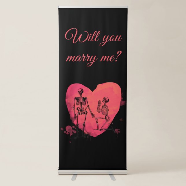 Customised Proposal Will You Marry Me Retractable Banner (Front)