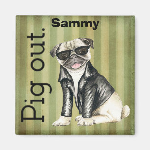 Customised Pug Funny Magnet