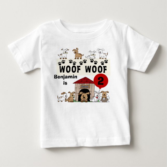 Customised Puppy Dog Birthday Tshirt (Front)