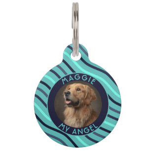 Customised Puppy Parent Gift Stripes Print Pet Tag