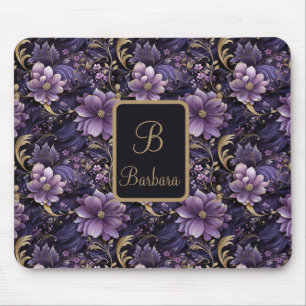 Customised Purple Flowers Mouse Mat