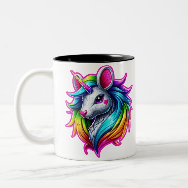 Customised Rainbow Beautiful Two-Photo Two-Tone Coffee Mug (Left)
