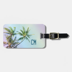 Customised Rainbow Colour Palms Luggage Tag