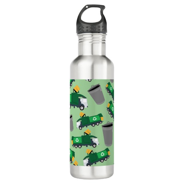 Customised Recycling Garbage Truck 710 Ml Water Bottle (Front)