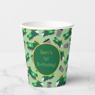 Customised Recycling Garbage Truck Pattern Paper Cups