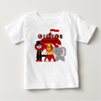 Customised Red and White Circus Birthday T-shirt