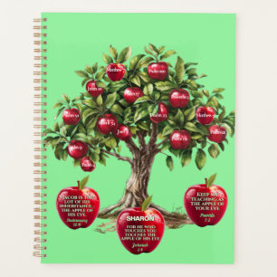 Customised Red Apple Tree Of Life Bible Verses Planner