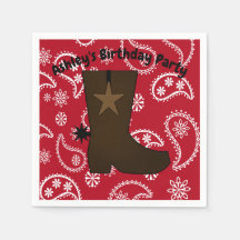 Customised Red Bandanna Cowboy Boot