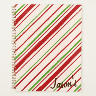 Customised Red & Green stripes Planner