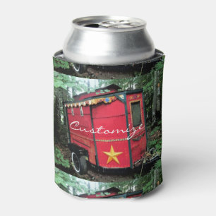 Customised Red Gypsy tiny caravan Can Cooler